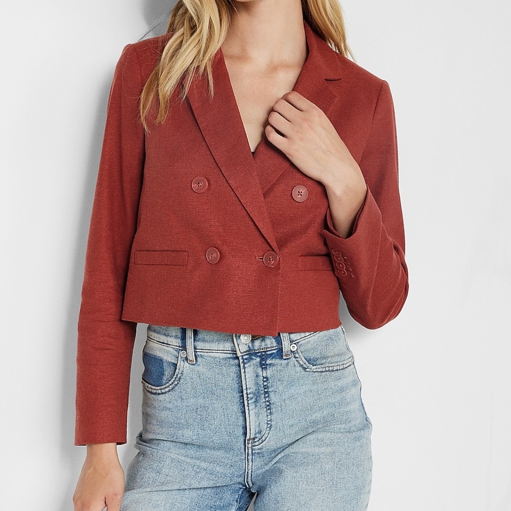 NWT - Express Double Breasted Linen Blazer